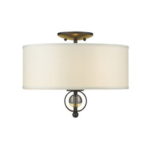  1030-FM RBZ - Cerchi Flush Mount in Rubbed Bronze with Opal Satin Shade